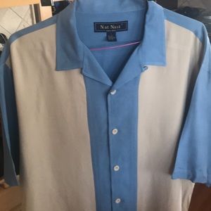 Nat Nast men’s button down silk shirt